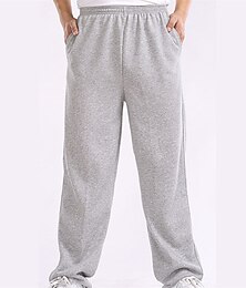 economico -Per uomo Pantaloni in pile Pantaloni della tuta Pantaloni Pantaloni casual Pantaloni della tuta a gamba dritta Vita elastica Tinta unica Comfort Traspirante Informale Giornaliero Abbigliamento di