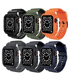 cheap -Military Protective Compatible with Apple Watch band 38mm 40mm 41mm 42mm 44mm 45mm 49mm Rugged TPU Strap Replacement Wristband for iwatch Series Ultra 8 7 SE 6 5 4 3 2 1