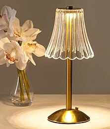 economico -lampada da tavolo in cristallo gonna in stile nordico modellazione decorazione camera da letto atmosfera creativa, lampada da notte, ricaricabile, regolazione a tre ingranaggi, alimentazione USB