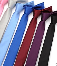 abordables -Homme Cravate Noeud Papillon Cravates Soirée Mariage Gentleman Style moderne Couleur Pleine Formel Entreprise