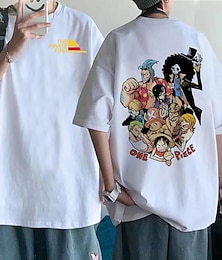 economico -One Piece Monkey D.Rufy Roronoa Zoro Maglietta Anime Cartone animato Manga Classico Stile di strada Per Da coppia Per uomo Per donna Per adulto Stampa a caldo
