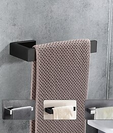 economico -portasciugamani, portasciugamani in acciaio inossidabile a parete, portasciugamani in stile moderno 21 cm (nero/nichel spazzolato/cromo)