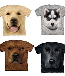 cheap -Boys 3D Animal Dog T shirt Short Sleeve 3D Print Summer Spring Active Sports Fashion Polyester Kids 3-12 Years Outdoor Daily Regular Fit