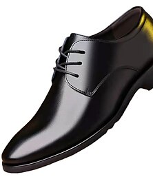 baratos -Homens Oxfords Sapatos formais Sapatos de vestir Caminhada Negócio Formais Casamento Diário Festas & Noite Couro Com Cadarço Preto Outono Inverno
