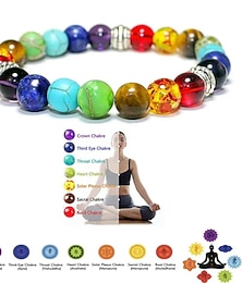 abordables -7 perles d'équilibre de guérison chakra mixtes bracelet yoga énergie de la vie bracelet en pierre naturelle amoureux cadeau