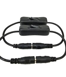 baratos -2 pces 30 cm dc 5,5 mm x 2,5 mm macho para cabo de conexão do interruptor fêmea (adequado para câmera de segurança led cctv)