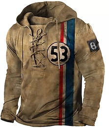 preiswerte -Herren Unisex Hoodie Sweatshirt Kapuze Distressed-Hoodie Hellgrün Blau Purpur Braun Grün Mit Kapuze Zahl Grafik-Drucke mit Schnürung Bedruckt Sport & Natur Täglich Sport 3D-Druck Strassenmode