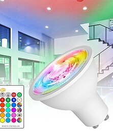levne -GU10 LED Spot Light Bulbs 5W Color Changing with Remote RGB   White  Memory Mood Ambiance Lighting