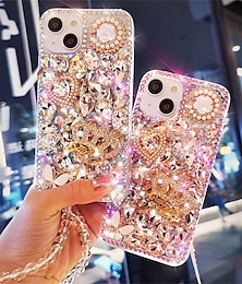 cheap -Phone Case For iPhone 15 Pro Max Plus iPhone 14 13 12 11 Pro Max Mini SE X XR XS Max 8 7 Plus Back Cover Bling Glitter Shiny Rhinestone Silica Gel Silicone