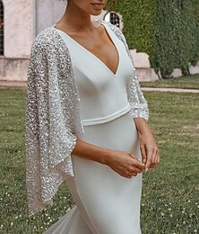 abordables -châle&amp;châles enveloppants pour femmes, châles pour invités de mariage de la mère, châles à paillettes pures sans manches, châles de mariage à paillettes de couleur pure pour robe de fête toutes