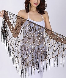 cheap -Belly Dance Hip Scarves Women's Performance Chinlon Sequin Hip Scarf Party Accessories