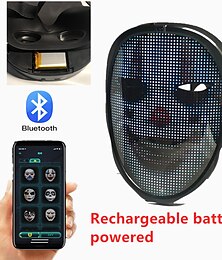 preiswerte -LED-Maske HD mit Wifi Bluetooth programmierbare Halloween-Party Cosplay leuchtende Maske Maskerade neueste