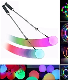 رخيصةأون -1 قطعة كرة بوي LED متوهجة لمستوى الرقص الشرقي كرات تم إلقاؤها يدويًا دعائم اليوغا والحركة واللياقة البدنية ضوء مضيء وحفلات مهرجان النيون ديسكو دي جي فور هدية للأولاد&amp;فتيات