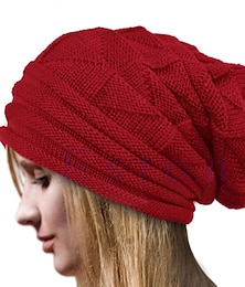cheap -Women's Hat Beanie / Slouchy Portable Windproof Comfort Outdoor Street Dailywear Knit Pure Color