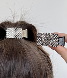 billige -Dame Hair Claw Hair Clip Til Daglig Klassisk Krystal Legering Crown Rhinestone Grabber Perle Rhinestone Grabber Crown Black Diamond Hårklemme