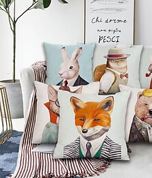 abordables -housse de coussin 1pc doux décoratif carré jeter taie d'oreiller taie d'oreiller pour canapé chambre qualité supérieure lavable en machine pack de 1 pour canapé canapé lit chaise animal faux lin