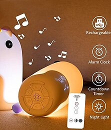 billiga -enhörningsväckarklocka smart nattlampa med fjärrkontroll färgglad barndimbar variabel färgnedräkning tidig morgonvakning mjukt ljusinduktion miljövänligt silikonljus
