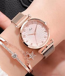 abordables -Pulsera de cristal de lujo para mujer, relojes de cuarzo, reloj de cuarzo con diamantes a la moda para mujer, vestido deportivo para mujer, reloj de pulsera con esfera rosa