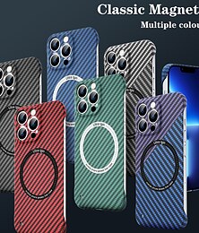 cheap -Phone Case For Apple iPhone 15 Pro Max Plus iPhone 14 Pro Max iPhone 13 Pro Max 12 11 Slim Case With Magsafe Ultra Thin Shockproof Carbon Fiber PC