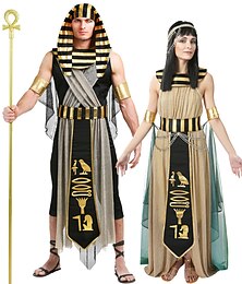 voordelige -Cosplay Cleopatra Farao Outfits Kostuums voor koppels Voor heren Dames Film cosplay Cosplay Kostuum feest Zwart Kleding Ceintuur Armbanden Carnaval Maskerade Valentijnsdag Polyesteri