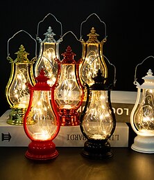 economico -Lanterna A Cherosene Retrò Decorazioni Natalizie Lampada Led Filo Di Rame Lampada A Candela Creativa Decorazioni Per La Casa Decorazione Di Halloween Luce Notturna Lanterna Portatile