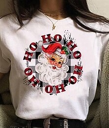 abordables -Navidad Papá Noel T-Shirt Animé Dibujos Anime Clásico Estilo callejero Para Pareja Hombre Mujer Adulto Estampado en caliente