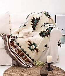 cheap -Aztec Throw Blanket American Blanket Boho Decor Reversible Woven Tassels Mexican Blankets and Throws for Couch Bed Chair Wall Livingroom Outdoor Travel
