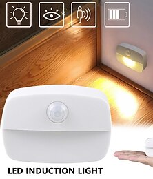 economico -2/6 pz led sensore di movimento luce a batteria lampada da parete senza fili luce notturna senza abbagliamento corridoio armadio led luce della porta dell'armadio