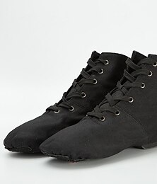 preiswerte -Damen Kinder Tanzschuhe Weiche Sohle Schnürstiefeletten aus Canvas Leicht und Flexibel für Jazz, Ballett und Performance