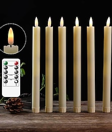 abordables -Bougie led bougies coniques ivoire sans flamme scintillement avec 10 touches télécommande led cône bougie lumière pour église mariage fête d'anniversaire dîner de noël décor balle pôle lumière