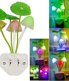 abordables -Luz nocturna con sensor LED, luces nocturnas con forma de hongo, lámpara que cambia de color, decoración de hongos, mini luces nocturnas lindas de ausaye para niños, adultos, dormitorio, baño, baño,