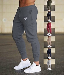 baratos -Homens Calças Esportivas Corredores Corredor Calças Calça Esportiva Com Cordão Cintura elástica Estampa Geométrica Esportes Roupa Esportiva Exército verde Preto