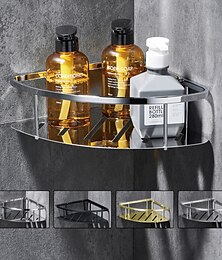 abordables -estante de baño triangular para suministros de lavado, montado en la pared, nuevo diseño creativo contemporáneo moderno acero inoxidable 1pc