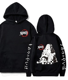 abordables -Kamado Nezuko Kamado Tanjirou Sudadera Animé Dibujos Anime Bolsillo delantero Gráfico Para Pareja Hombre Mujer Adulto Estampado en caliente