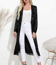 cheap -Women‘s Wrap Coats / Jackets Sparkle & Shine Sun Protection Long Sleeve Sequined Fall Wedding Guest Wraps With Glitter For Wedding All Seasons