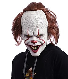 abordables -luminescent stephen king's it masque pennywise horreur clown joker masque masque de clown festival cosplay costume accessoires (7.8 "* 9.8" * 9.8 ") pour halloween