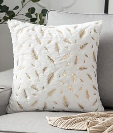 abordables -Coussins décoratifs housse de coussin en peluche douce plume d'or moderne carré couture traditionnel classique pour chambre salon canapé canapé chaise qualité supérieure