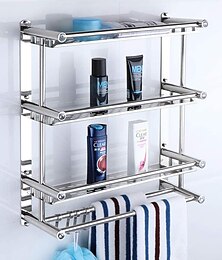 economico -Mensola Per Doccia A Parete Porta Asciugamani Da Parete Mensola Per Il Bagno 3 Ripiani Per Doccia Mensola In Acciaio Inox Per Il Bagno