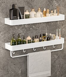 economico -doccia caddy bagno scaffali a parete bianco dell'organizzatore di immagazzinaggio cremagliera bagno cucina bagno hardware ciondolo bagno scaffale spazio doccia in alluminio cremagliera angolo mensola