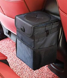 economico -pattumiera per auto con coperchio - sacchetto della spazzatura per auto appeso con tasche portaoggetti pieghevole e bidone della spazzatura per auto portatile