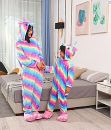 billiga -Barn Kigurumi-pyjamas Nattkläder Kamouflage Enhörning Pegasus Mode Onesie-pyjamas Rolig kostym Flanell Cosplay För Pojkar och flickor Karnival Pyjamas med djur Tecknad serie