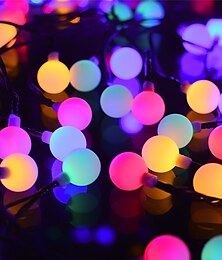 abordables -mini globe jeu de lumières solaire led guirlandes de fées lumières de noël 12m 100led 5m 20led extérieur étanche ip65 camping flexible vacances lumières pour jardin fête de noël décoration de cour