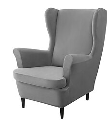 abordables -stretch wingback chair cover wing chair slipcovers with seat cushion cover spandex velvet wingback chair cover for ikea strandmon chair
