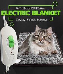 economico -termoforo elettrico per animali domestici per cani & gatti con cordino in acciaio anti-morso impermeabile regolabile tappetino per cani caldo tappetino riscaldato per animali domestici 45 * 45 cm
