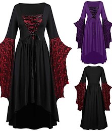 お買い得  -レトリ／ヴィンテージ パンク＆ゴシック 中世 ドレス 仮面舞踏会 魔女 魔女がいっぱい スカル 女性用 ファンタジー スチームパンク ワルプルギスの夜 ハロウィーン カーニバル マスカレード ハロウィーン パーティー／フォーマル 成人 ドレス