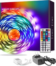 preiswerte -LED-Lichtleiste 15m/20m 50ft 65.6ft RGB-Farbwechsel LED-Lichtleisten-Kit mit IR44-Tasten-Fernbedienung für Schlafzimmerbeleuchtung, flexible Heimdekoration