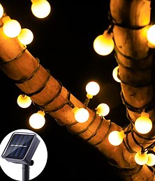 economico -mini luci della stringa del globo solare led luci della stringa leggiadramente impermeabile 12m 7m 6.5m 8 modalità di illuminazione decorazione del giardino esterno luce albero di natale appeso luci