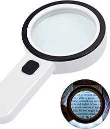 preiswerte -Handheld 10x beleuchtete Lupe Mikroskop Lupe Lesehilfe für Senioren Lupenschmuck Reparaturwerkzeug mit LED