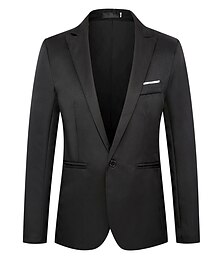 economico -Per uomo Abbigliamento da cocktail Giacca Ricevimento di matrimonio Da party / cocktail eventi Vesti Comoda Primavera Autunno Acrilico Tinta unita / tinta unita Tasche Duraturo Casual / quotidiano