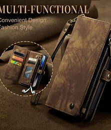 cheap -CaseMe Leather Wallet Phone Case For Apple iPhone 14 Pro Max 13 12 11 X XR XS Max 8 7 Multifunction Magnetic Flip Folio Phone Case Vintage Protective Case with Card Holder